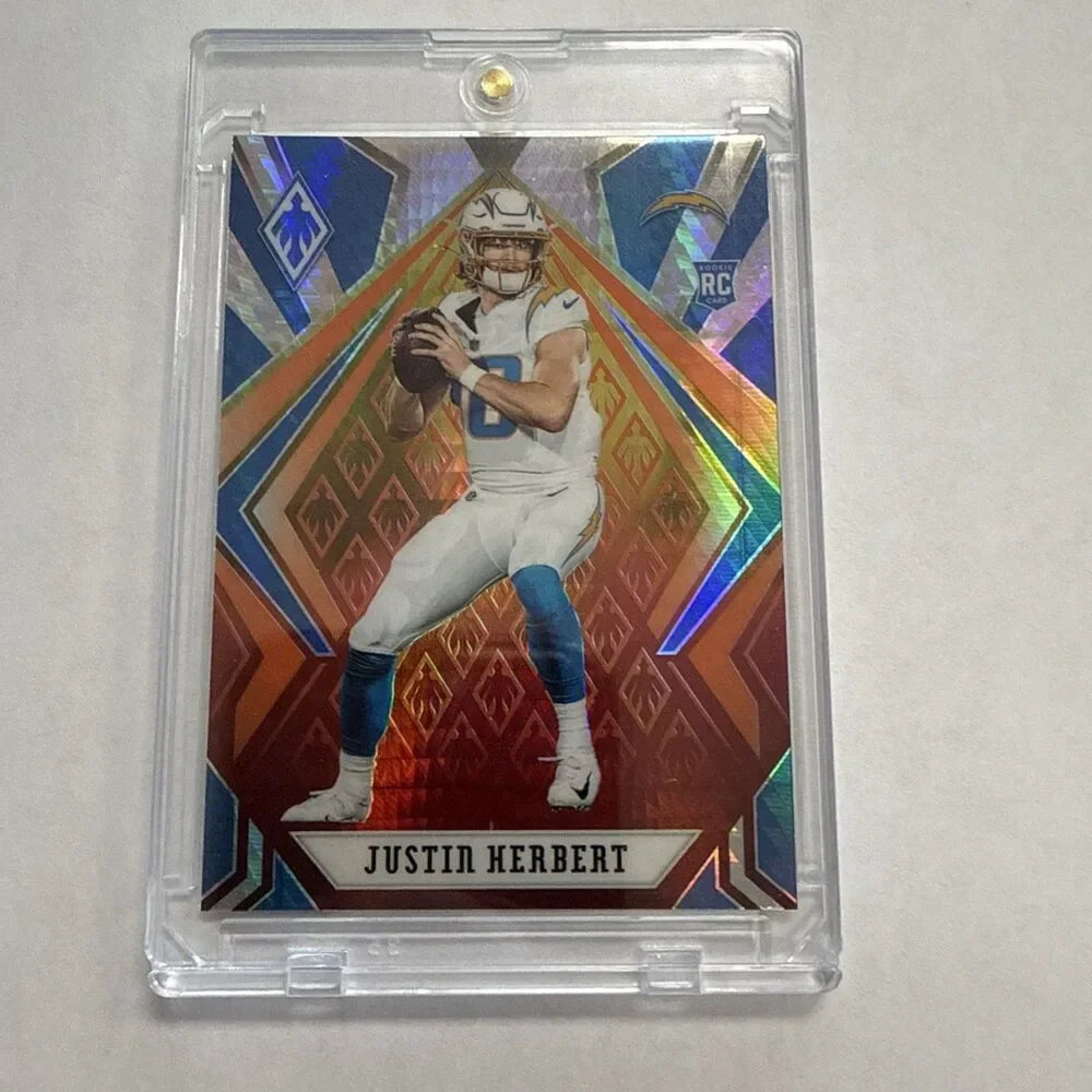 2020 Panini Phoenix JUSTIN HERBERT Chargers Fire Burst #103 Rookie RC
